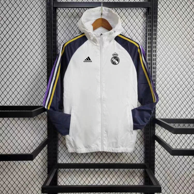 Real Madrid WindBreaker White/Dark Blue